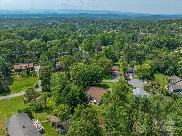 5 Lowry Ln, Weaverville, NC 28787 - aerial view of property and surrounding area featuring a heavily wooded area and mountains