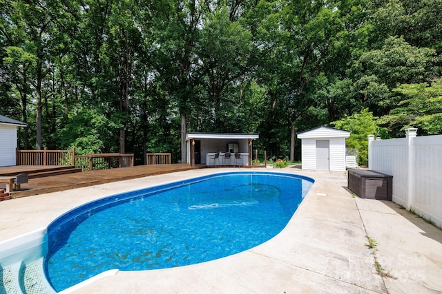 1197 Fincher Rd, Fort Lawn, SC 29714 - view of pool featuring a deck, a patio, and view of scattered trees