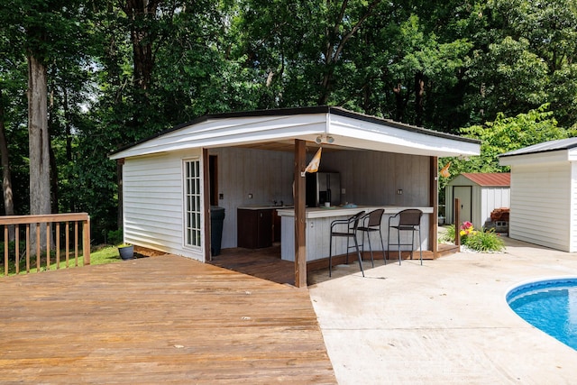 1197 Fincher Rd, Fort Lawn, SC 29714 - view of shed featuring an outdoor pool and view of wooded area