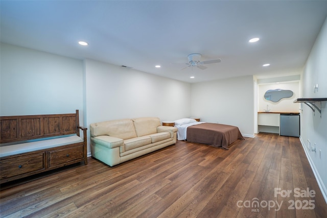 114 Coachmans Trl, Asheville, NC 28803 - bedroom featuring wood finished floors, recessed lighting, and ceiling fan