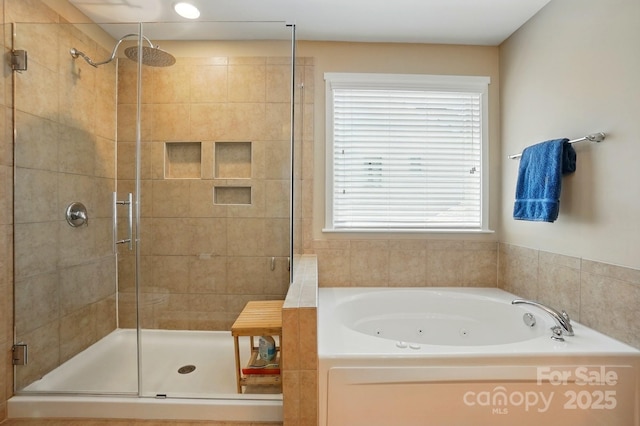 3106 Crosswind Dr, Fort Mill, SC 29707 - full bath with a stall shower and a whirlpool tub