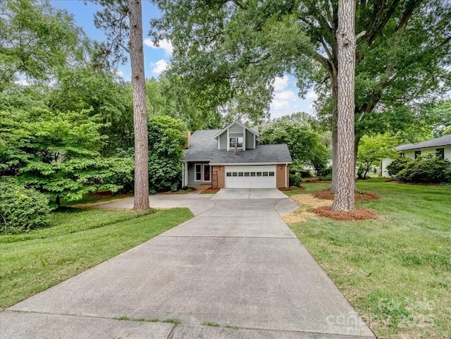 3327 Archdale Dr, Charlotte, NC 28210 - new england style home with a garage, driveway, a front lawn, and a shingled roof
