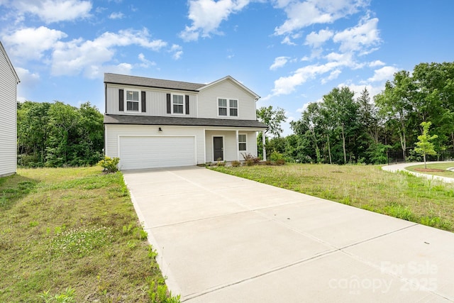 3077 Light Ridge Ct SW, Concord, NC 28027 - traditional-style house featuring driveway, a garage, a front lawn, and a shingled roof