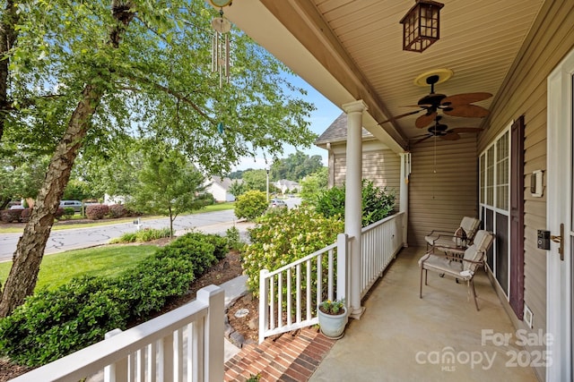 6533 Derby Ln NW, Concord, NC 28027 - covered porch featuring a ceiling fan