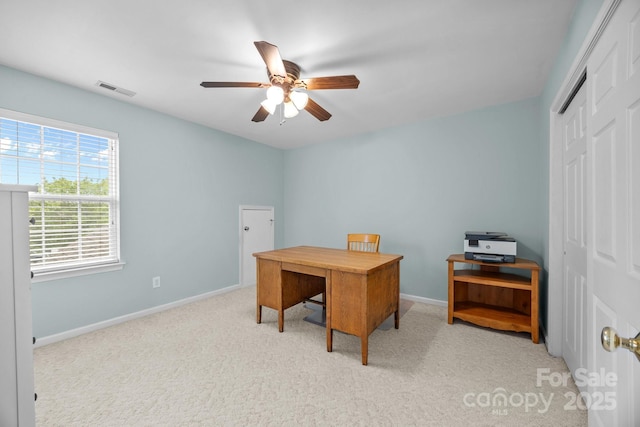 6533 Derby Ln NW, Concord, NC 28027 - carpeted home office featuring a ceiling fan and baseboards