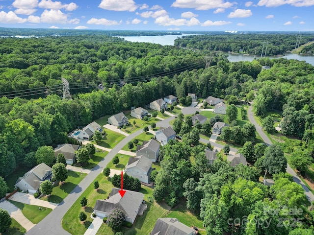 909 Autumn Glen Ct, Clover, SC 29710 - aerial perspective of suburban area featuring a forest and a nearby body of water