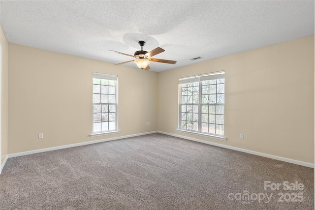 116 Dean Rd, Anderson, SC 29625 - carpeted empty room featuring ceiling fan, baseboards, and a textured ceiling