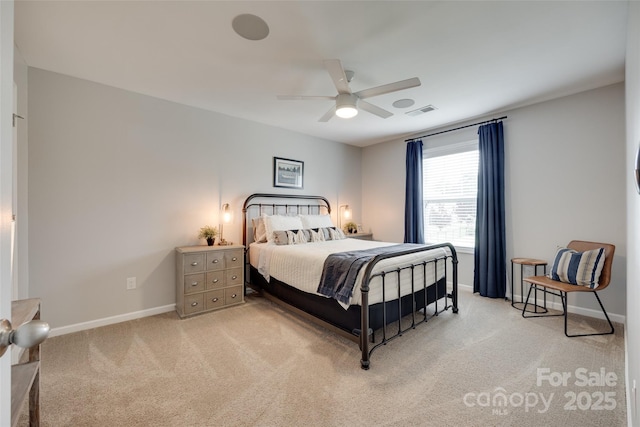 424 Castlebury Ct, Clover, SC 29710 - bedroom featuring light carpet, baseboards, and a ceiling fan