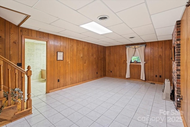 460 27th Avenue Cir NW, Hickory, NC 28601 - unfurnished room with wooden walls and stairway