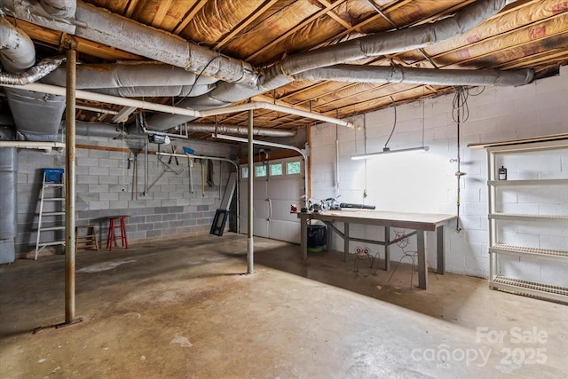 460 27th Avenue Cir NW, Hickory, NC 28601 - unfinished basement featuring concrete block wall