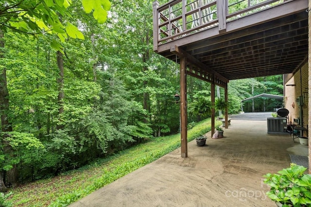 460 27th Avenue Cir NW, Hickory, NC 28601 - view of patio featuring central AC unit and a deck
