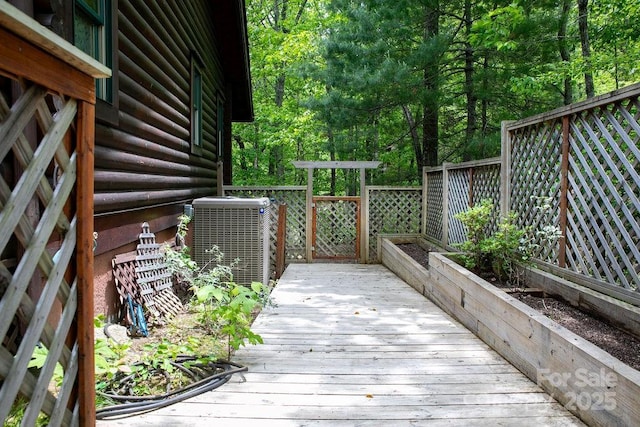 76 Isuhdavga Ct, Brevard, NC 28712 - wooden terrace with cooling unit
