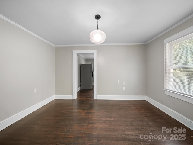 322 Peachtree St, Albemarle, NC 28001 - unfurnished room featuring dark wood-type flooring and ornamental molding