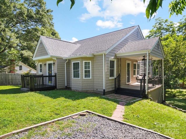 322 Peachtree St, Albemarle, NC 28001 - view of side of property with roof with shingles and a deck