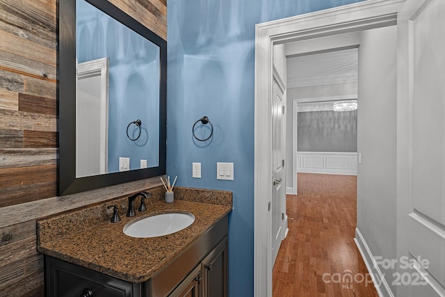 16909 Red Cow Rd, Charlotte, NC 28277 - bathroom featuring vanity and wood finished floors