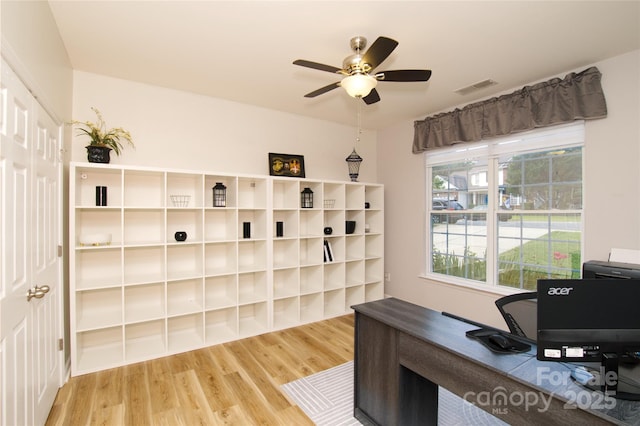 4001 Brook Valley Run, Monroe, NC 28110 - office featuring ceiling fan and wood finished floors