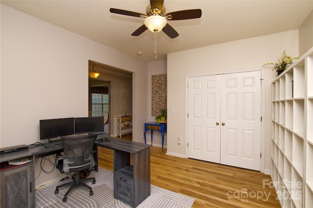 4001 Brook Valley Run, Monroe, NC 28110 - office space featuring wood finished floors, a ceiling fan, and baseboards