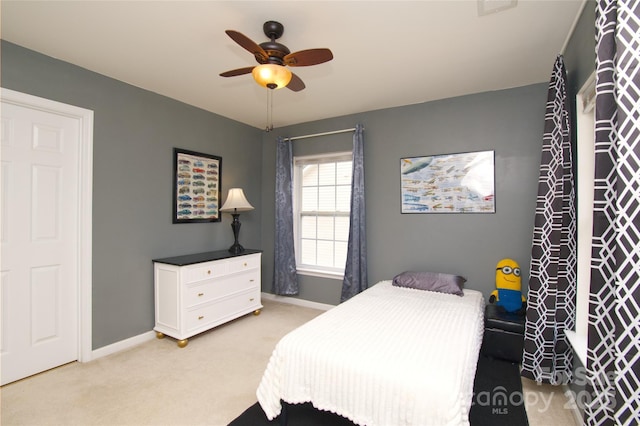4001 Brook Valley Run, Monroe, NC 28110 - bedroom featuring light carpet, baseboards, and ceiling fan