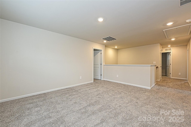 2123 Rolling Hills Ct, Stanley, NC 28164 - spare room with attic access, light colored carpet, and recessed lighting