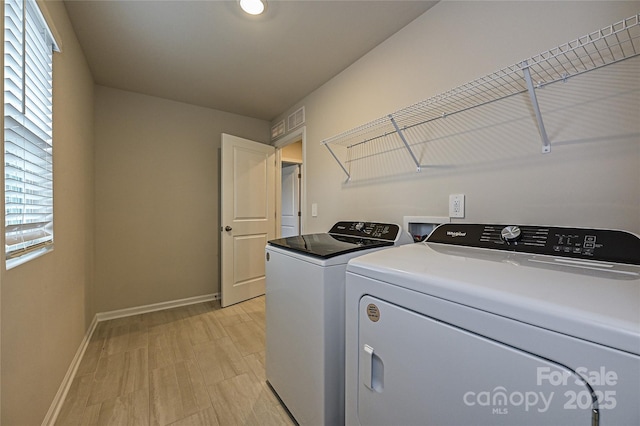 2123 Rolling Hills Ct, Stanley, NC 28164 - laundry area featuring washing machine and dryer and baseboards