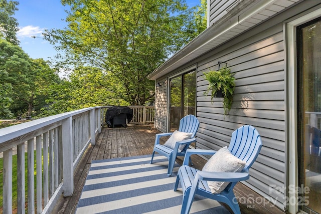4043 Windward Dr, Tega Cay, SC 29708 - wooden terrace with grilling area