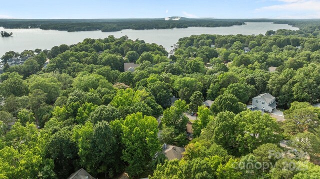 4043 Windward Dr, Tega Cay, SC 29708 - drone / aerial view of a nearby body of water and a heavily wooded area