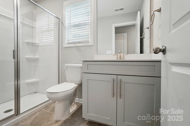 9930 Cask Way, Huntersville, NC 28078 - bathroom featuring vanity, a stall shower, and tile patterned floors