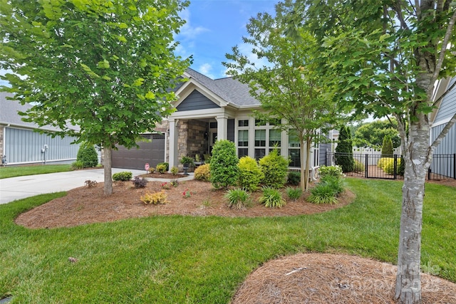 1712 Askern Ct, Waxhaw, NC 28173 - view of front of house featuring driveway, a shingled roof, a garage, and stone siding