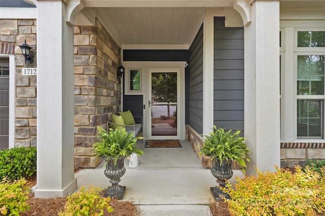 1712 Askern Ct, Waxhaw, NC 28173 - property entrance featuring stone siding and covered porch