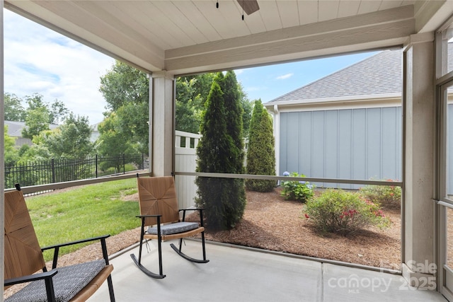 1712 Askern Ct, Waxhaw, NC 28173 - sunroom / solarium featuring a ceiling fan and healthy amount of natural light
