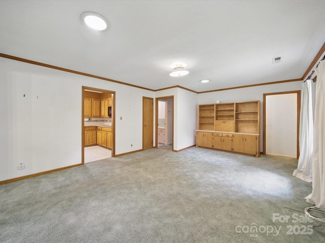 220 Lakeview Dr, Belmont, NC 28012 - unfurnished bedroom featuring baseboards, crown molding, light carpet, and ensuite bathroom