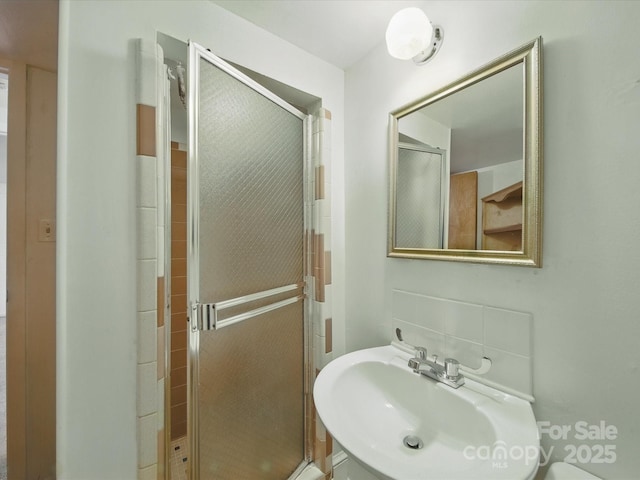 220 Lakeview Dr, Belmont, NC 28012 - full bath with a sink, a shower stall, and toilet