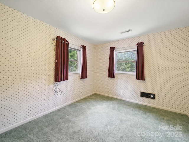 220 Lakeview Dr, Belmont, NC 28012 - empty room with carpet floors and wallpapered walls