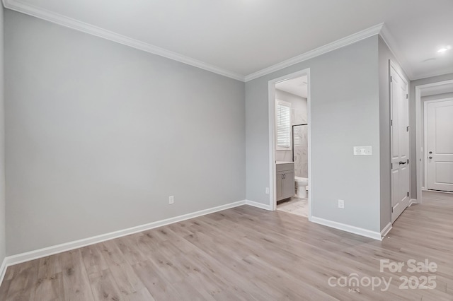 9934 Cask Way, Huntersville, NC 28078 - empty room with light wood-style floors, baseboards, and ornamental molding