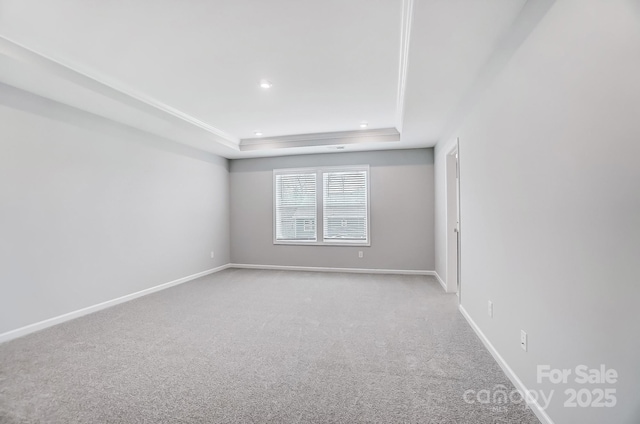 9934 Cask Way, Huntersville, NC 28078 - carpeted spare room featuring a tray ceiling, baseboards, and recessed lighting