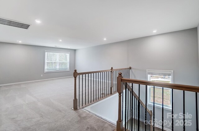 9934 Cask Way, Huntersville, NC 28078 - hallway featuring an upstairs landing, carpet floors, and recessed lighting