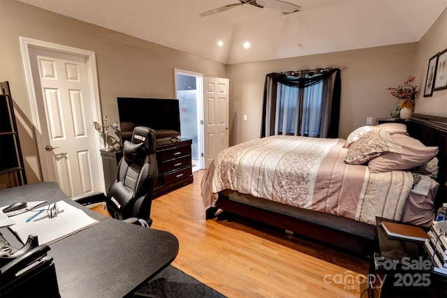 2936 Walsingham Ct, Matthews, NC 28105 - bedroom featuring light wood-style flooring and lofted ceiling