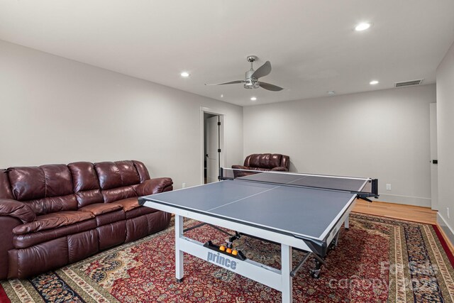 301 Rockbridge Rd Unit 22, Mills River, NC 28759 - playroom with recessed lighting, ceiling fan, light wood-type flooring, and baseboards