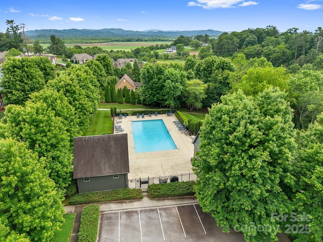 301 Rockbridge Rd Unit 22, Mills River, NC 28759 - drone / aerial view of a pool and a mountainous background