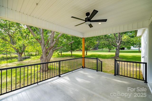 219 Grayson St, Sparta, NC 28675 - view of patio featuring a ceiling fan