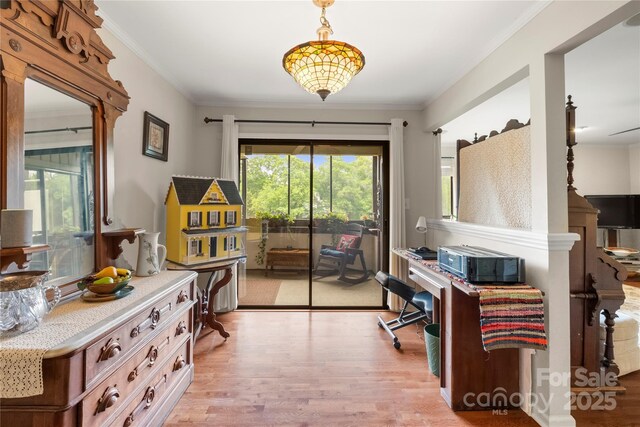 7329 Winery Ln, Charlotte, NC 28227 - office with light wood-style floors and ornamental molding