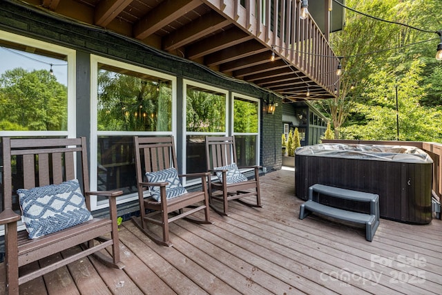 6541 Grassy Branch Rd, Bryson City, NC 28713 - wooden deck with a hot tub