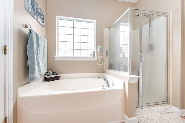 9814 Tompkins Ln, Waxhaw, NC 28173 - bathroom with a shower stall and a bath