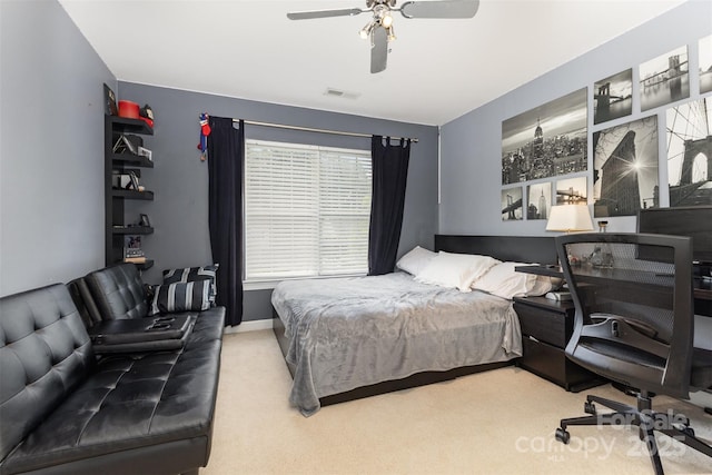 9814 Tompkins Ln, Waxhaw, NC 28173 - carpeted bedroom with a desk and ceiling fan