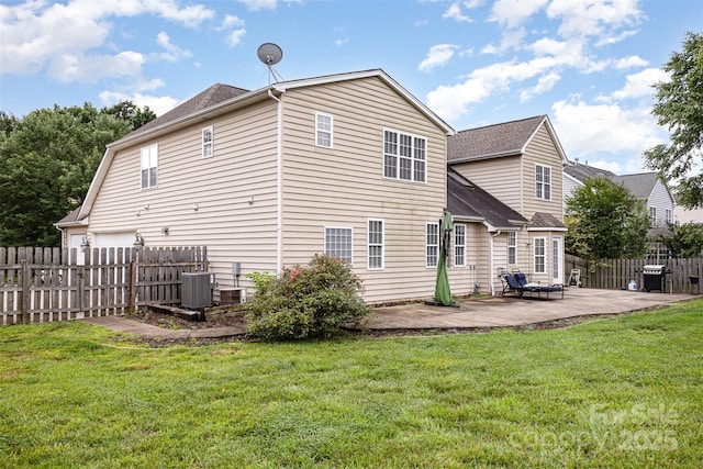 9814 Tompkins Ln, Waxhaw, NC 28173 - back of house featuring a patio, central AC unit, and a shingled roof