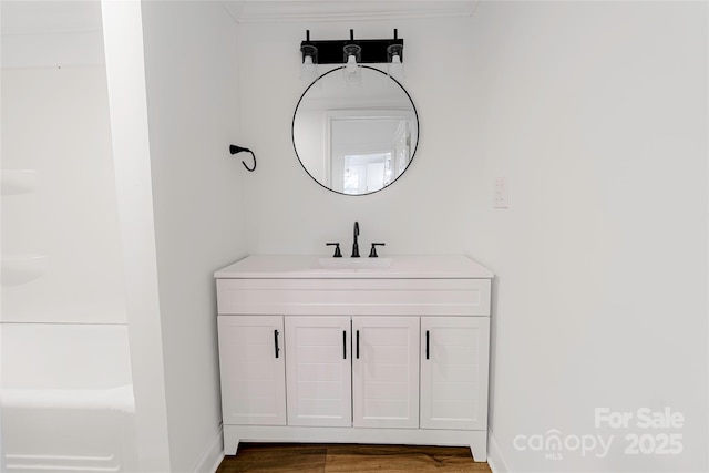 940 N New Hope Rd, Gastonia, NC 28054 - full bathroom with vanity, wood finished floors, and baseboards