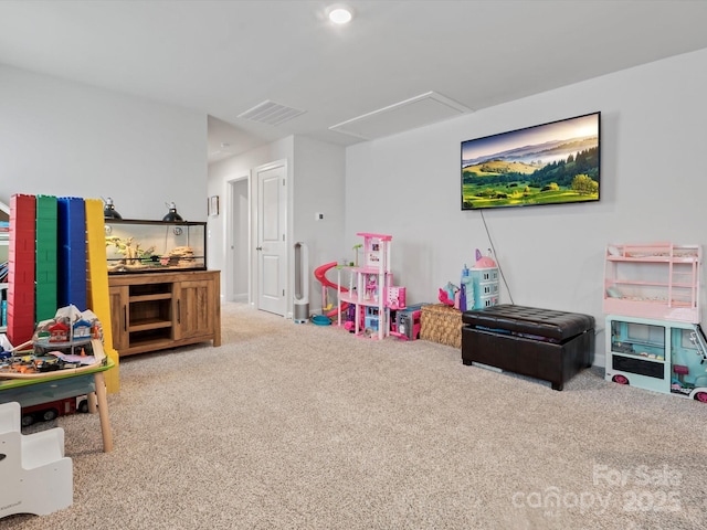 518 Palmarosa St, Fort Mill, SC 29715 - recreation room with carpet floors and attic access