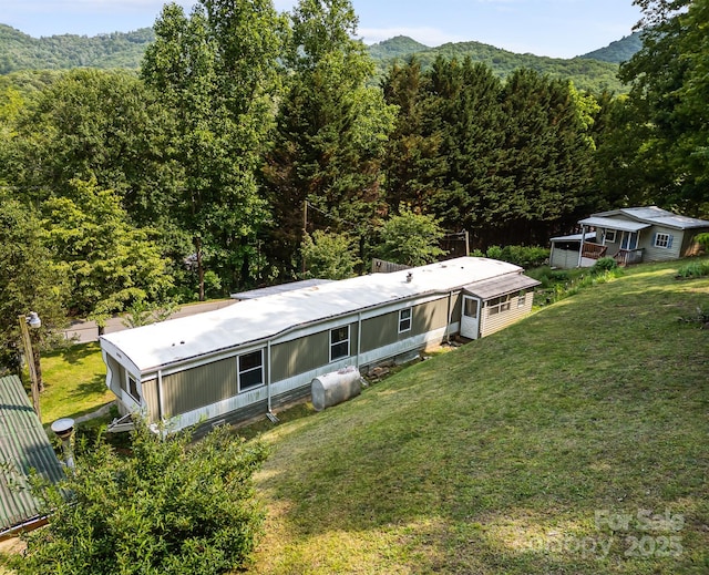 355 Dix Creek Rd, Leicester, NC 28748 - view from above of property featuring a forest and a mountainous background