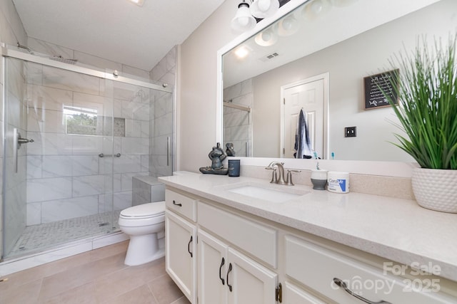 600 Capella Ct, Gastonia, NC 28056 - full bathroom with vanity, a stall shower, and tile patterned floors