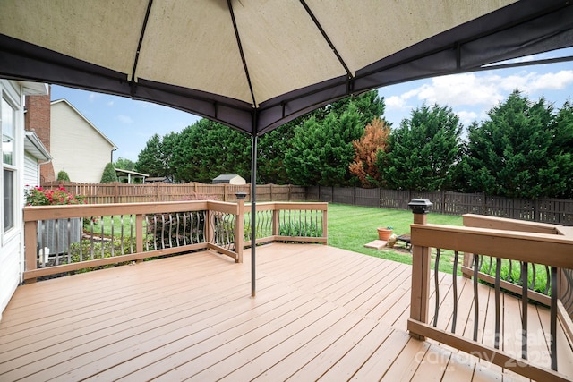 600 Capella Ct, Gastonia, NC 28056 - wooden terrace featuring a fenced backyard and a gazebo